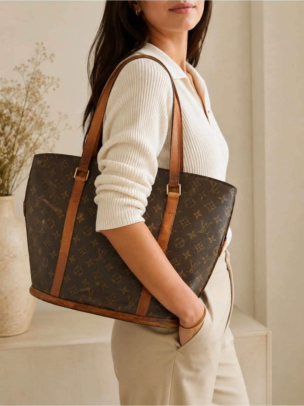 Louis Vuitton Vintage Monogram Babylone Tote Shoulder Bag